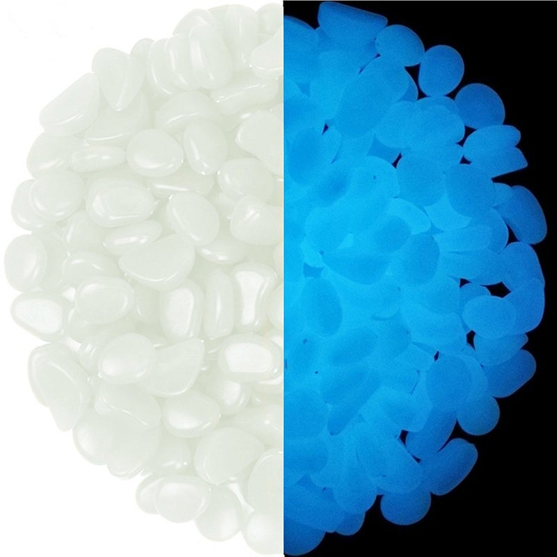 chic style 340Pcs Glow in The Dark Stones Garden Pebbles Rocks Indoor Outdoor Decor Luminous Stone for Walkways Driveway Yard Grass Fish Tank - Image 1